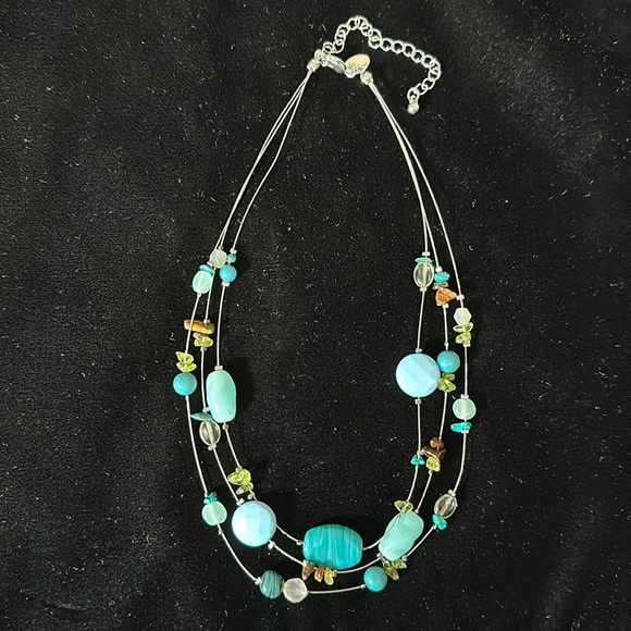 Lia Sophia Jewelry - Lia Sophia EUC “Islander” 16” necklace. 3 wire strands of beads & gemstones